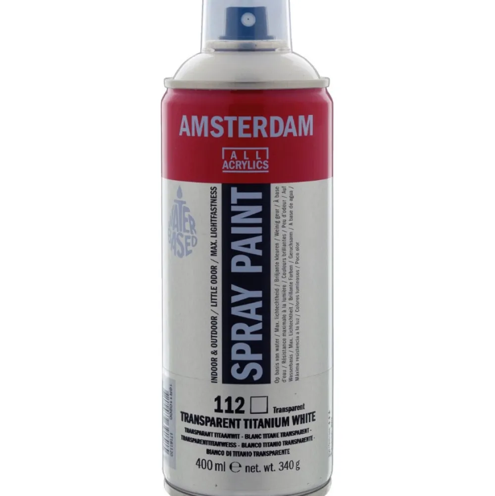 Amsterdam Farba akrylowa w sprayu - - 112, Transparent Titanium White, 400 ml