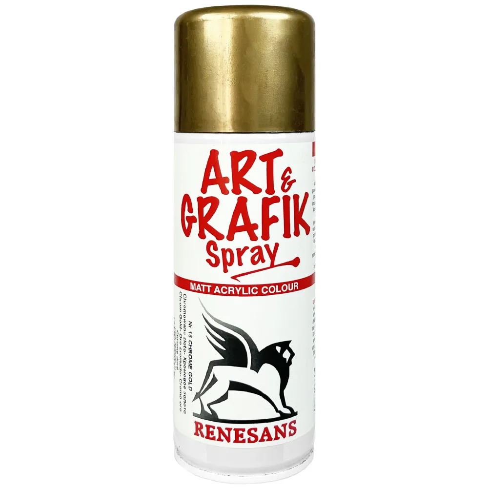 Renesans Farba akrylowa w sprayu metaliczna - - złoto chromowane, 200 ml > Farby Akrylowe