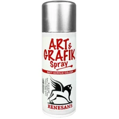 Renesans Farba akrylowa w sprayu metaliczna - - srebrna, 200 ml