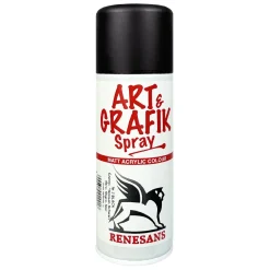 Renesans Farba akrylowa w sprayu - - czarna, 200 ml > Farby Akrylowe
