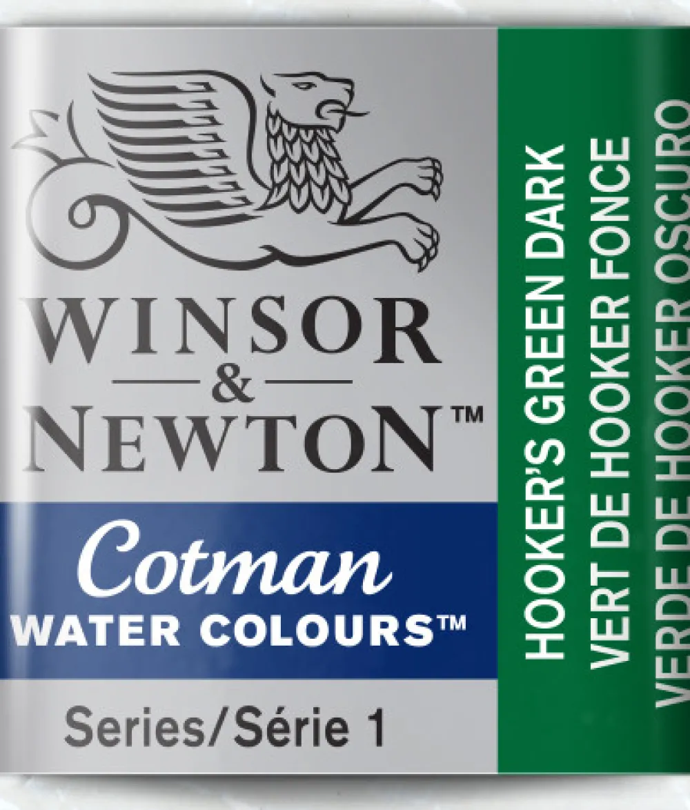 Winsor & Newton Farba akwarelowa Cotman - - Hooker's Green Dark, półkostka > Farby Akwarelowe
