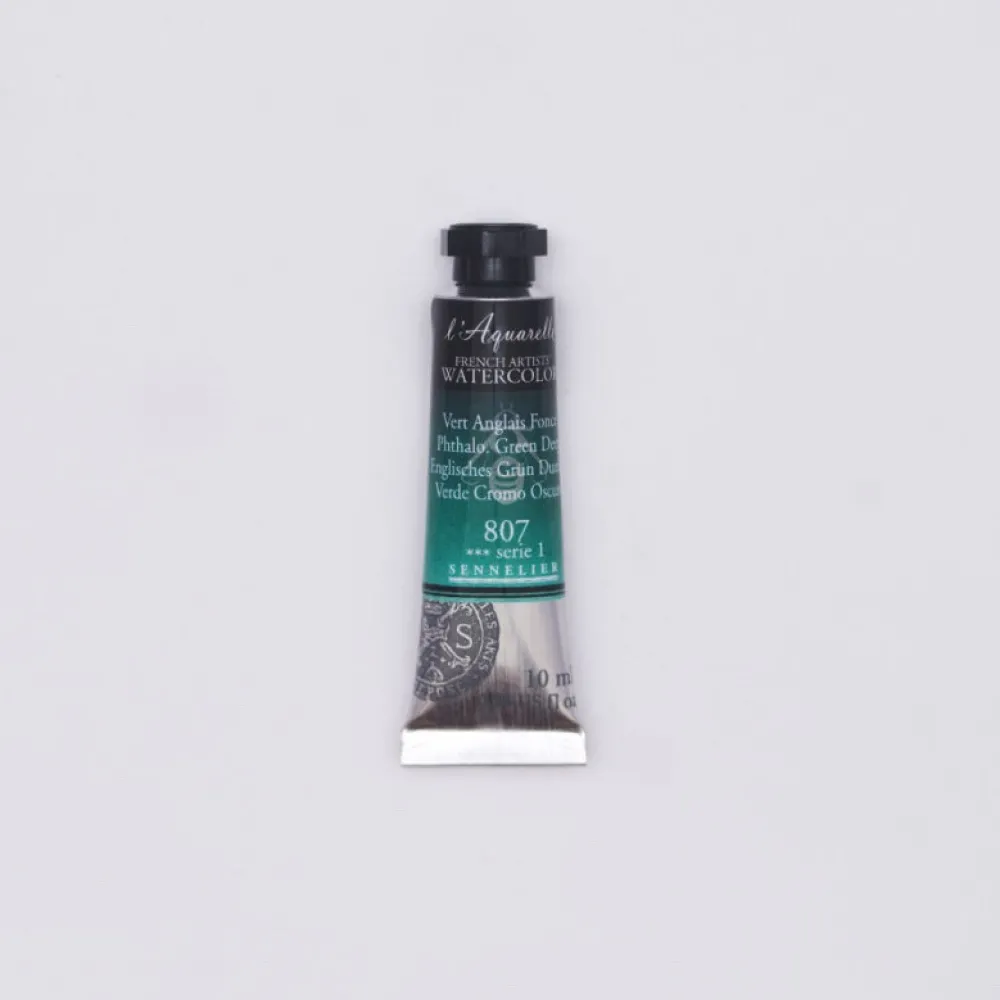 Sennelier Farba akwarelowa l’Aquarelle - - 807, Phthalo Green Deep, 10 ml