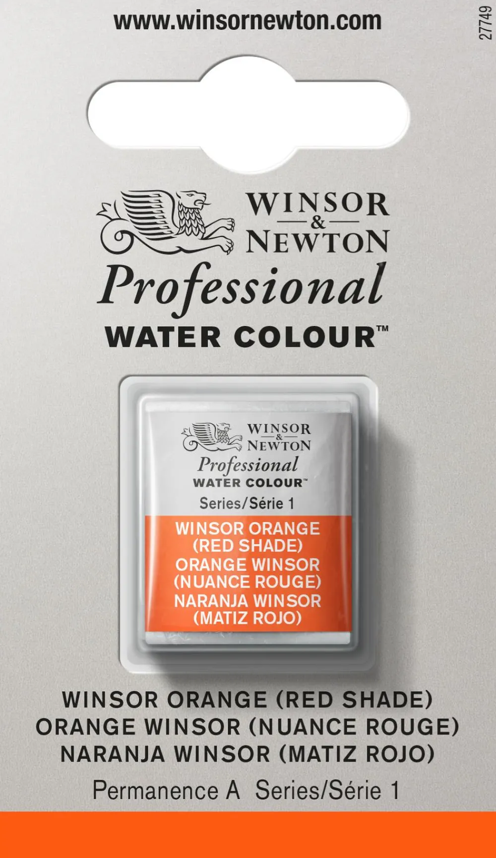 Winsor & Newton Farba akwarelowa Professional w półkostce - - Winsor Red Deep > Farby Akwarelowe