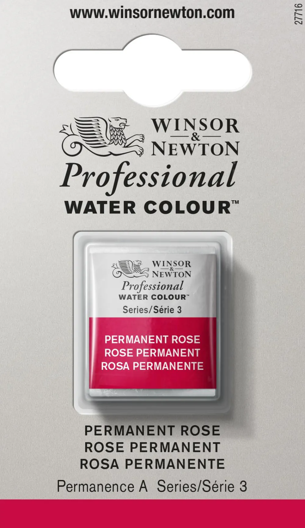 Winsor & Newton Farba akwarelowa Professional w półkostce - - Permanent Rose