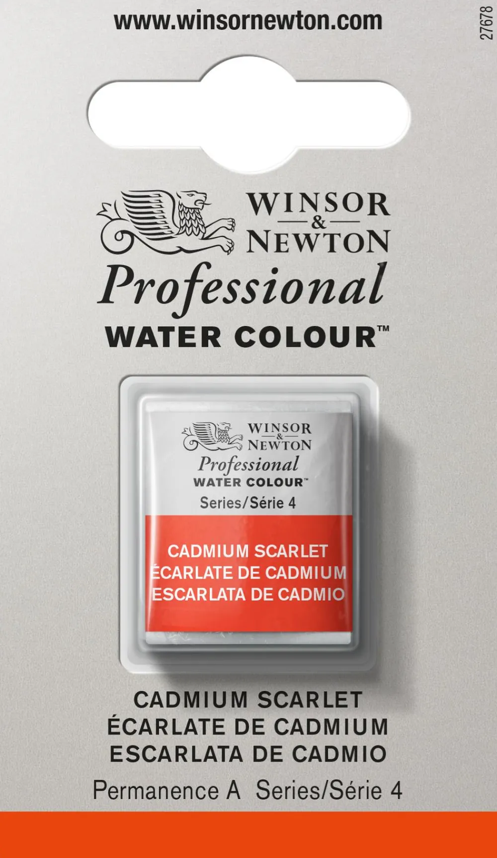 Winsor & Newton Farba akwarelowa Professional w półkostce - - Cadmium Scarlet