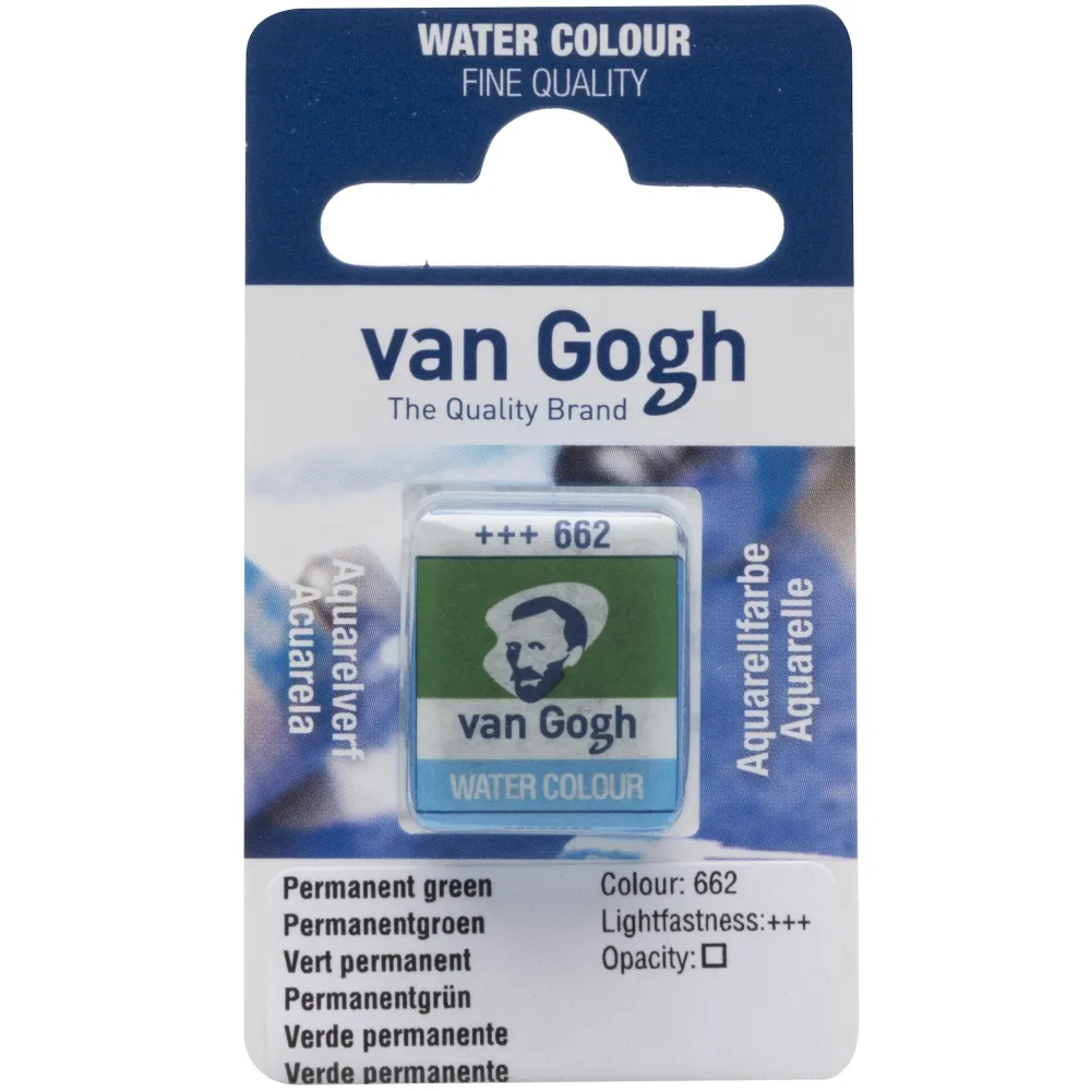 Van Gogh Farba akwarelowa w kostce - - 664 Permanent Green
