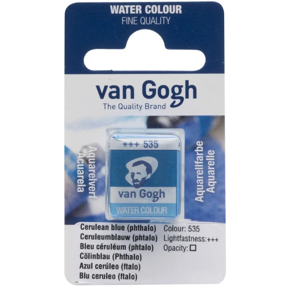 Van Gogh Farba akwarelowa w kostce - - 535 Cerulean Blue Phthalo