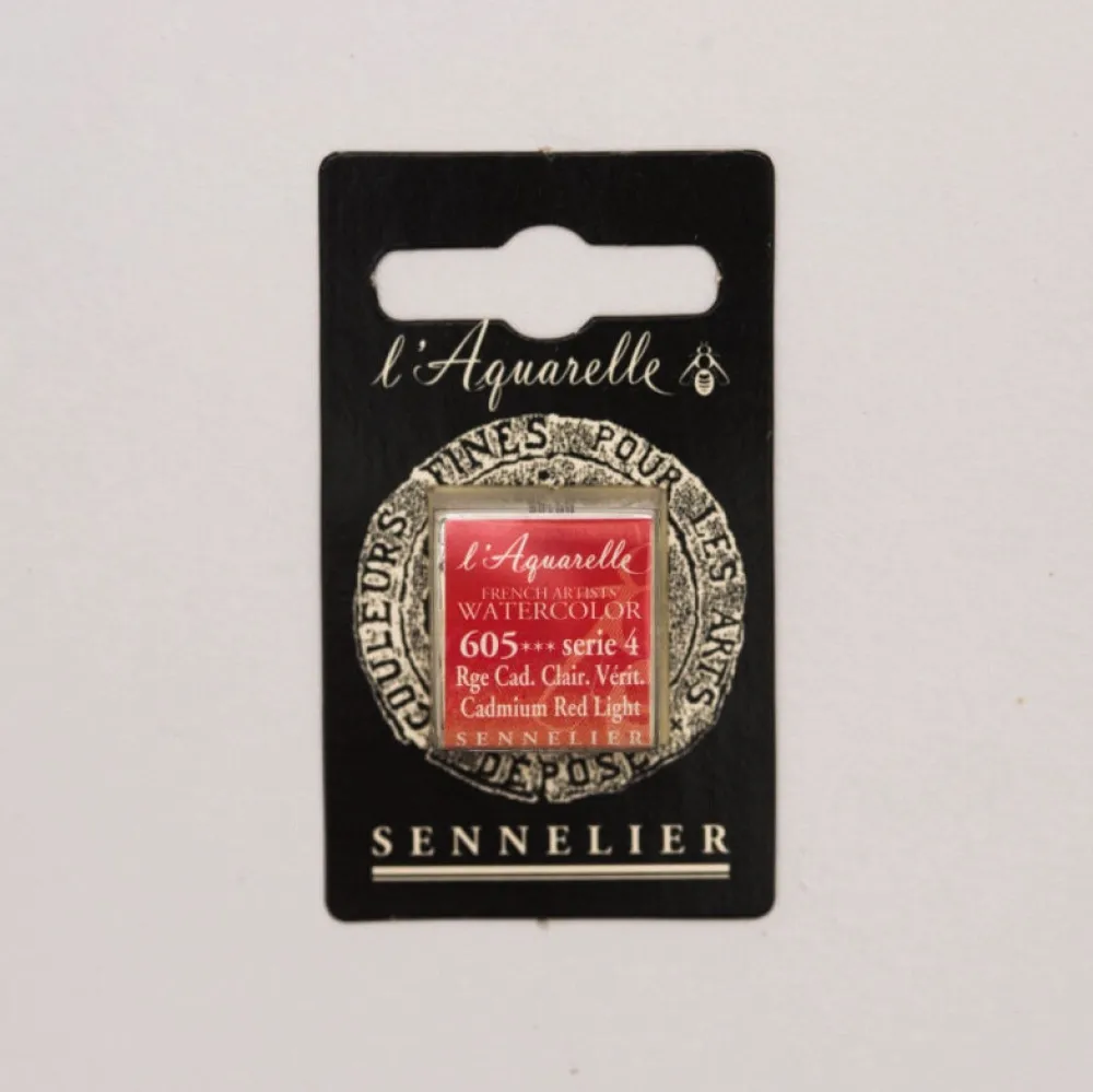 Sennelier Farba akwarelowa w półkostce l’Aquarelle - - 605 Cadmium Red Light > Farby Akwarelowe