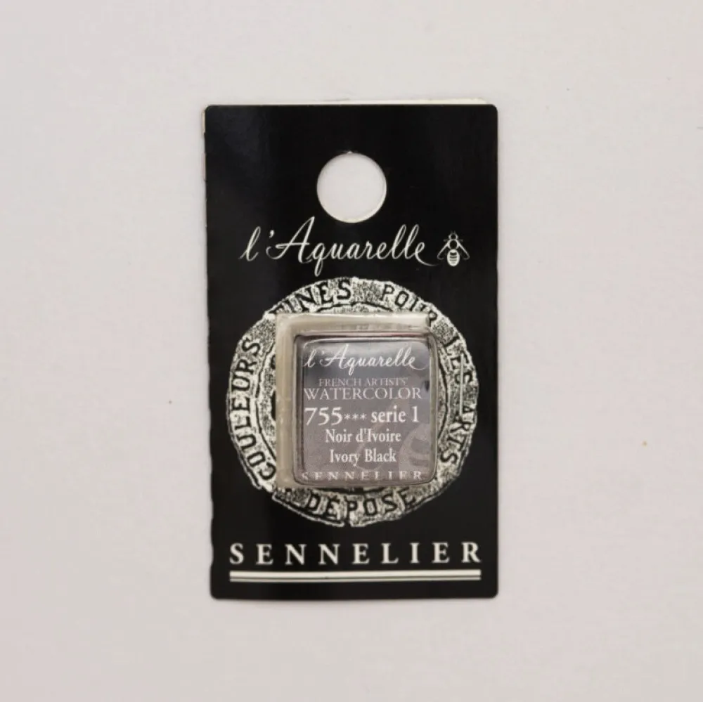 Sennelier Farba akwarelowa w półkostce l’Aquarelle - - 755 Ivory Black