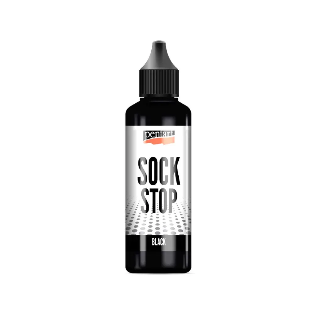 Pentart Farba antypoślizgowa Sock Stop - - Black 80 ml > Farby I Pisaki Do Tkanin