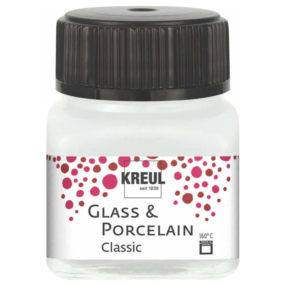 Kreul Farba do szkła i porcelany Classic - - White, 20 ml