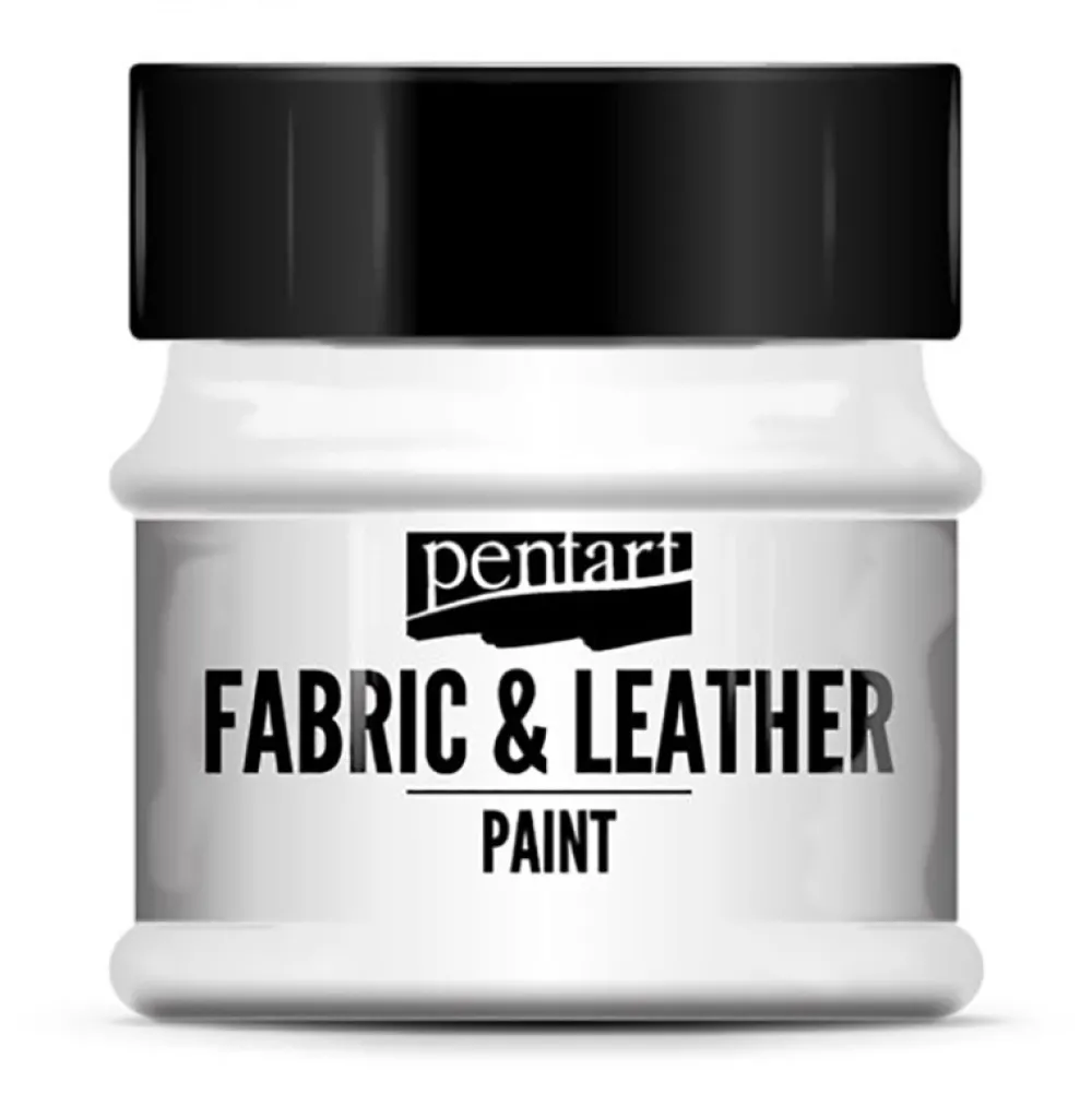 Pentart Farba do tkanin i skór - - biała, 50 ml > Farby I Pisaki Do Tkanin