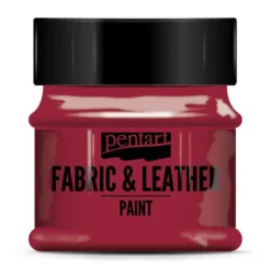 Pentart Farba do tkanin i skór - - czerwona, 50 ml > Farby I Pisaki Do Tkanin