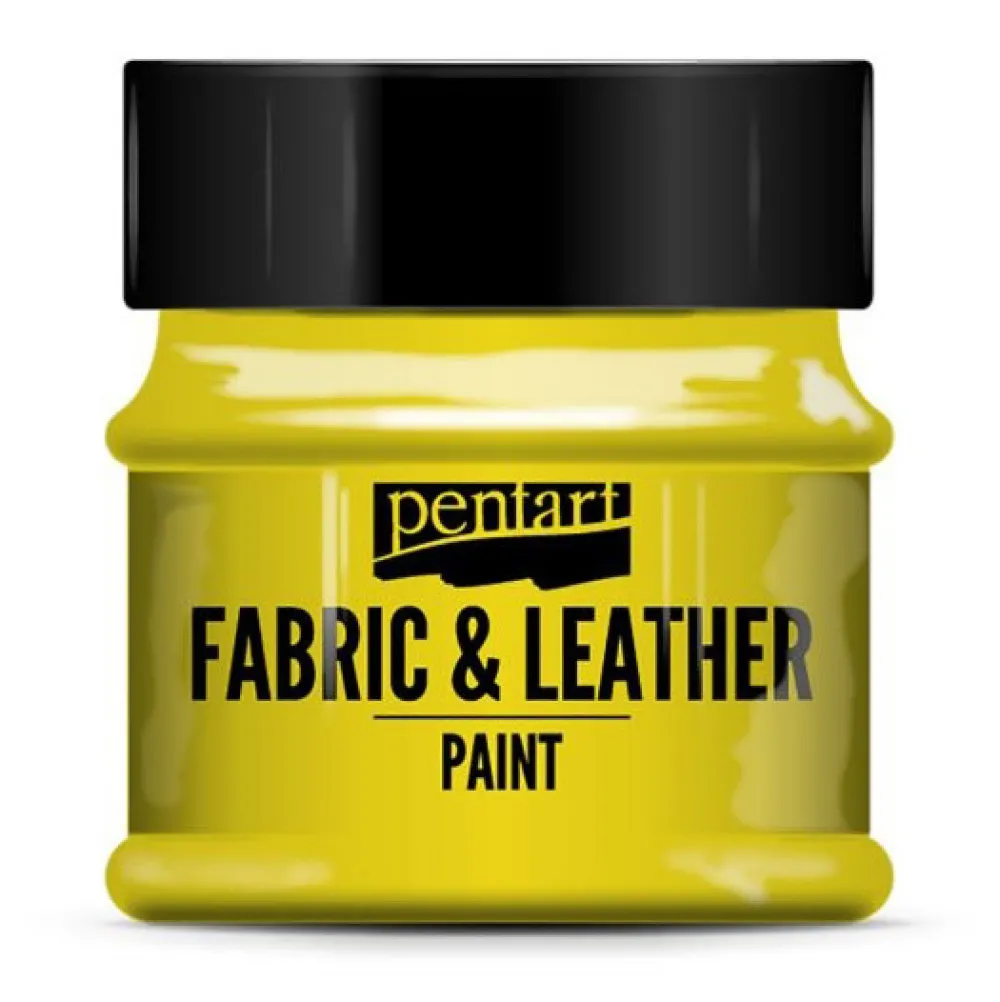 Pentart Farba do tkanin i skór - - żółta, 50 ml > Farby I Pisaki Do Tkanin