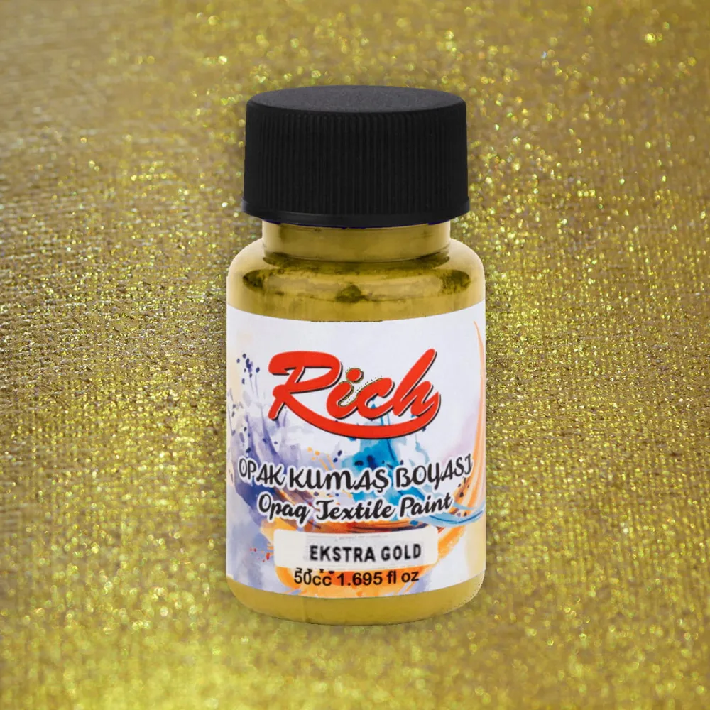 Rich Farba do tkanin Metallic - - Extra Gold, 50 ml