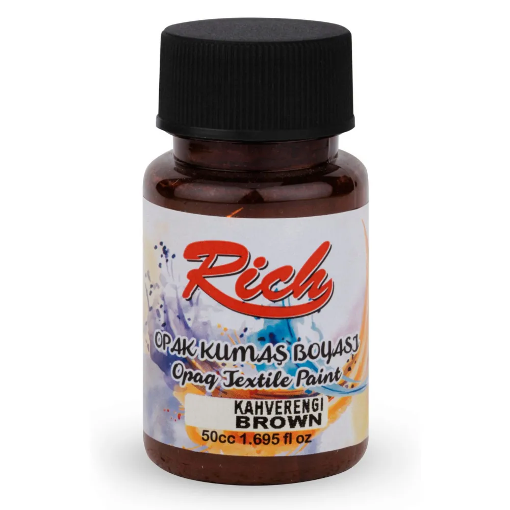 Rich Farba do tkanin Opaque - - Brown, 50 ml