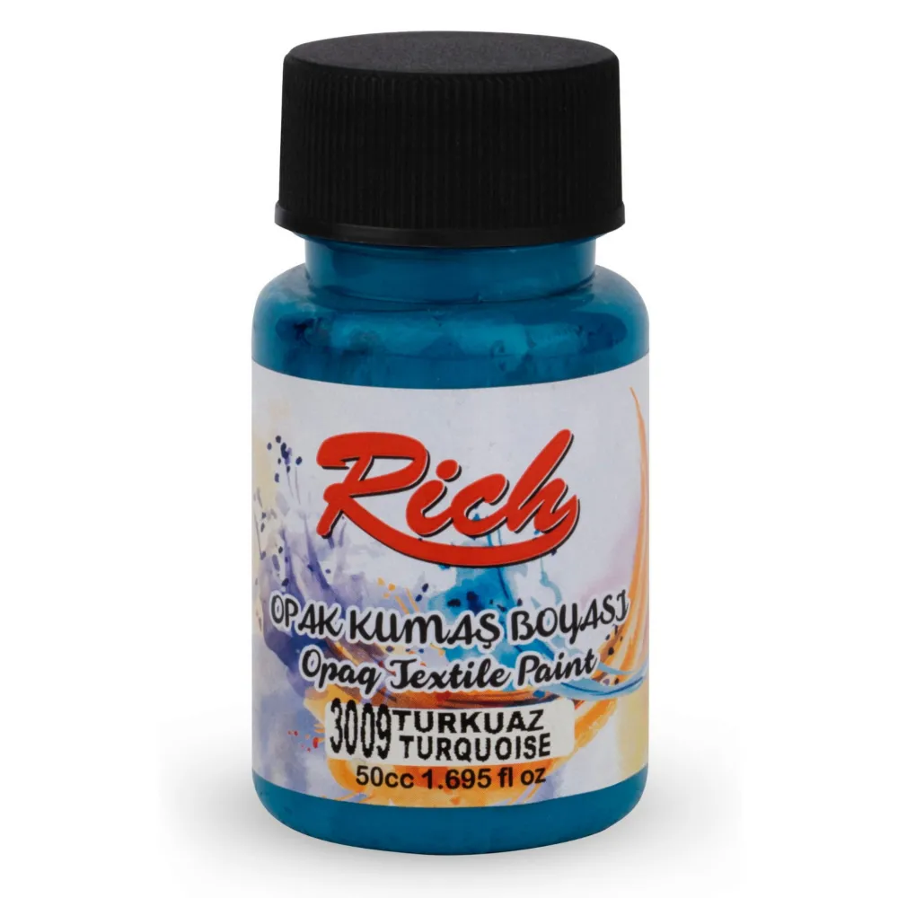 Rich Farba do tkanin Opaque - - Turquoise, 50 ml > Farby I Pisaki Do Tkanin