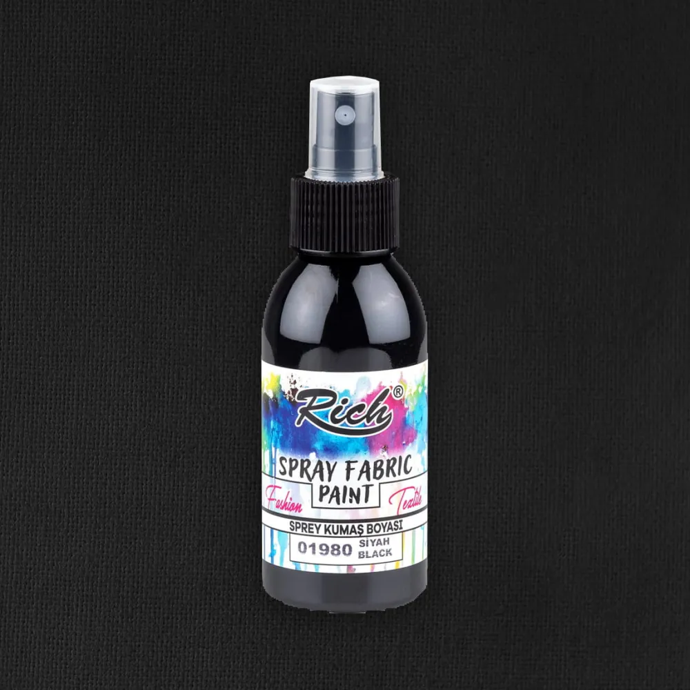 Rich Farba do tkanin w sprayu - - Black, 100 ml > Farby I Pisaki Do Tkanin