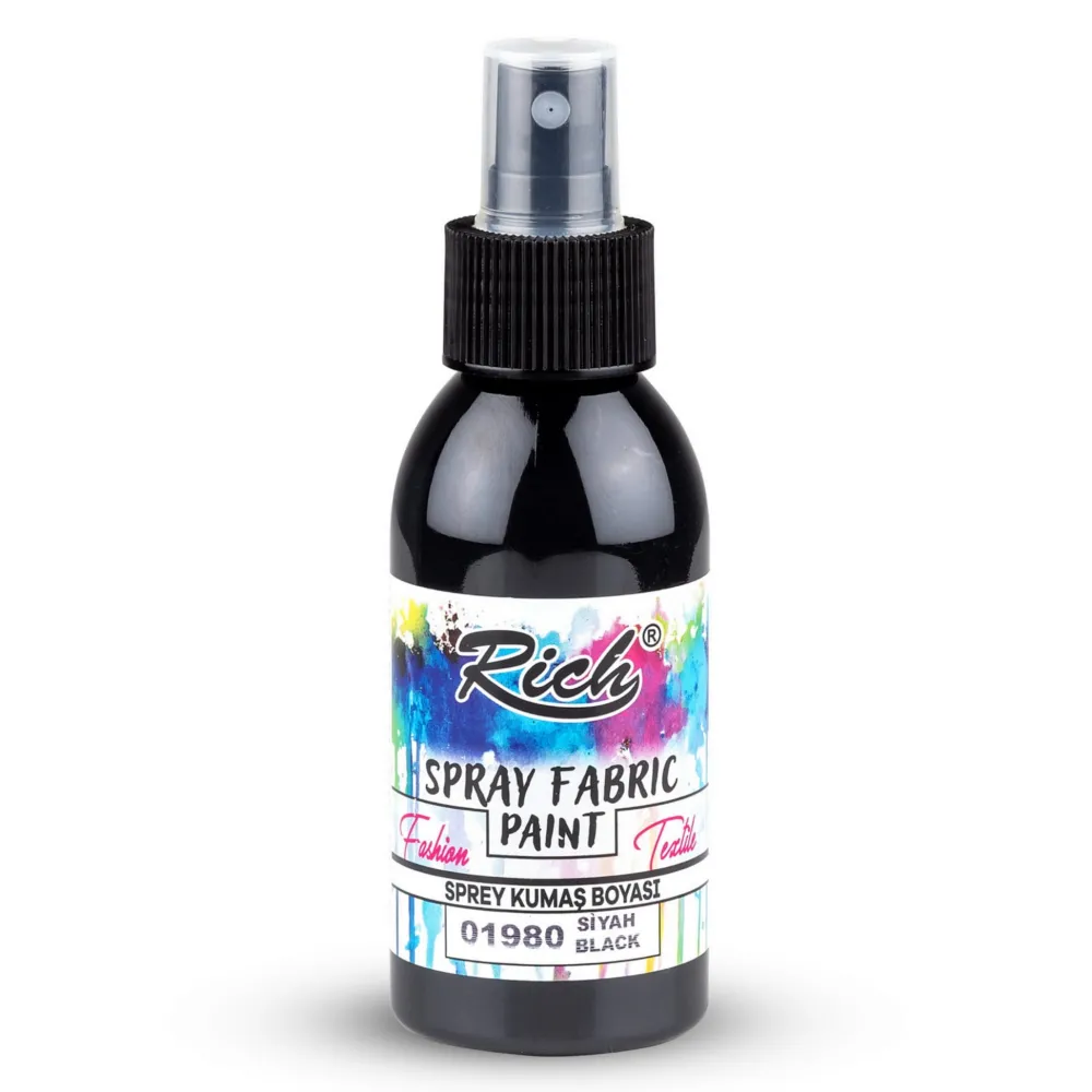 Rich Farba do tkanin w sprayu - - Black, 100 ml > Farby I Pisaki Do Tkanin