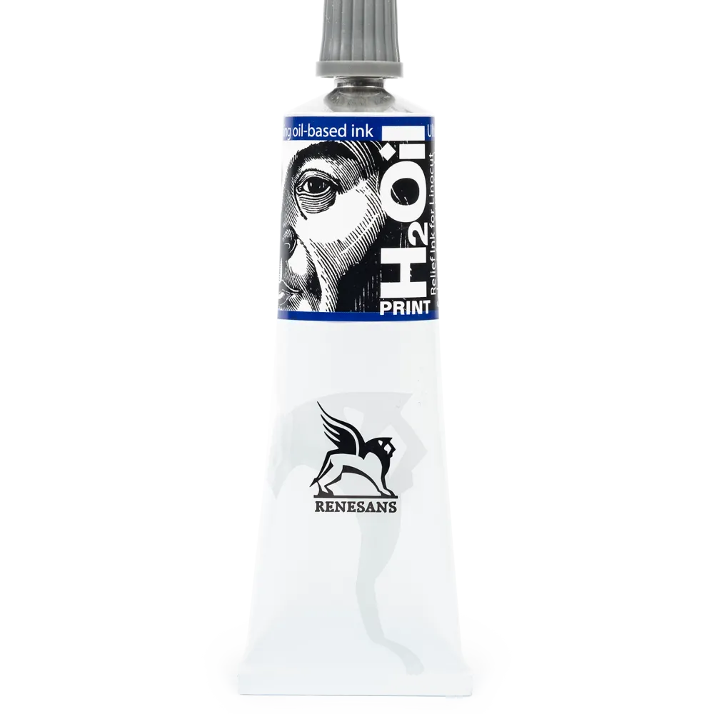 Renesans Farba graficzna do linorytu H2Oil Print - - Ultramaryna Niebieska, 60 ml