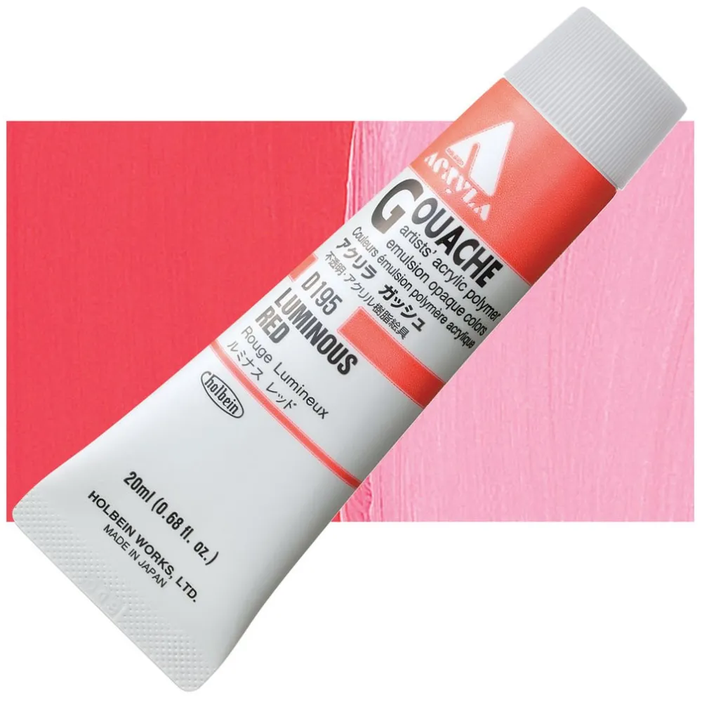 Holbein Farba gwasz Acryla Gouache - - Luminous Red, 20 ml