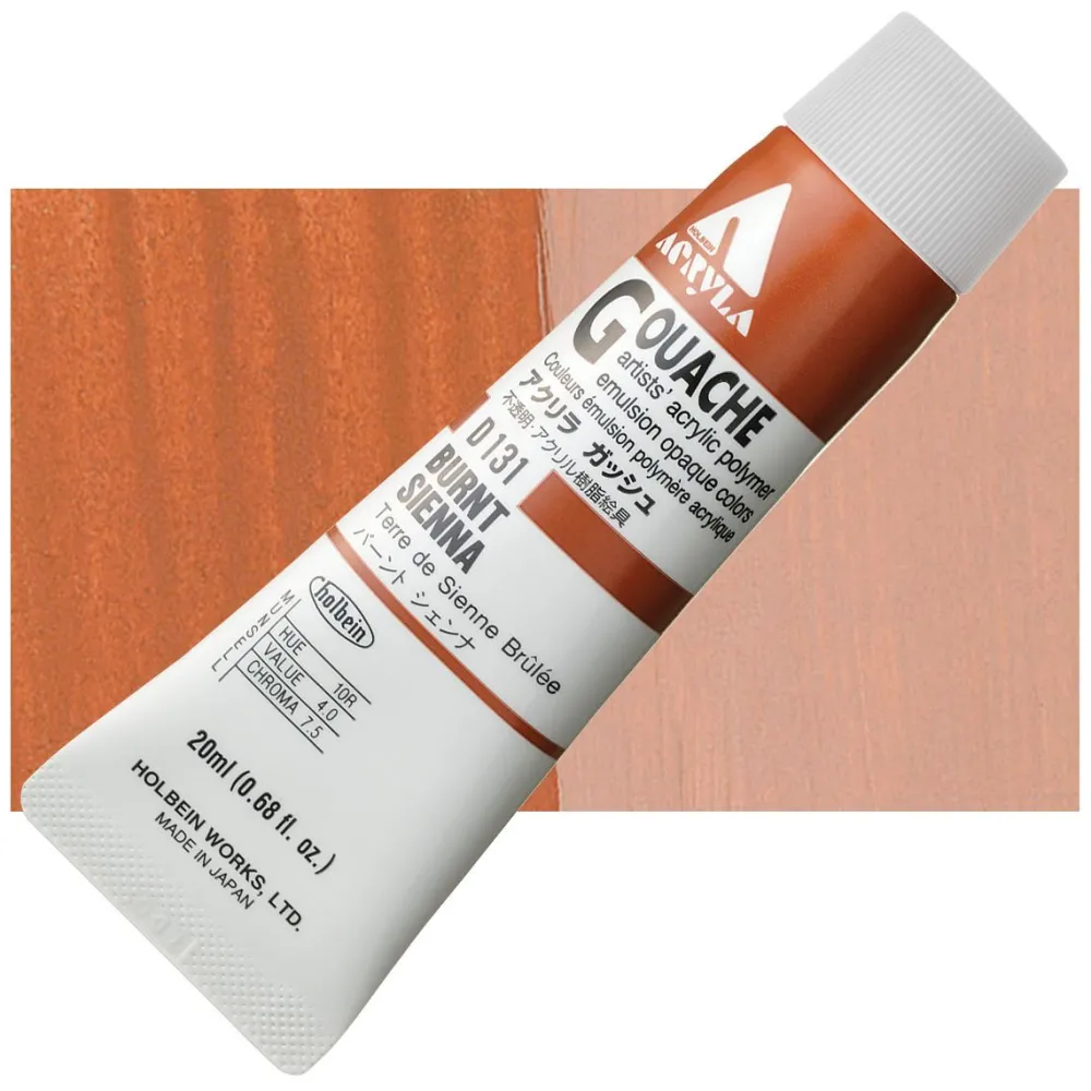 Holbein Farba gwasz Acryla Gouache - - Burnt Sienna, 20 ml > Farby Gwasze I Tempery