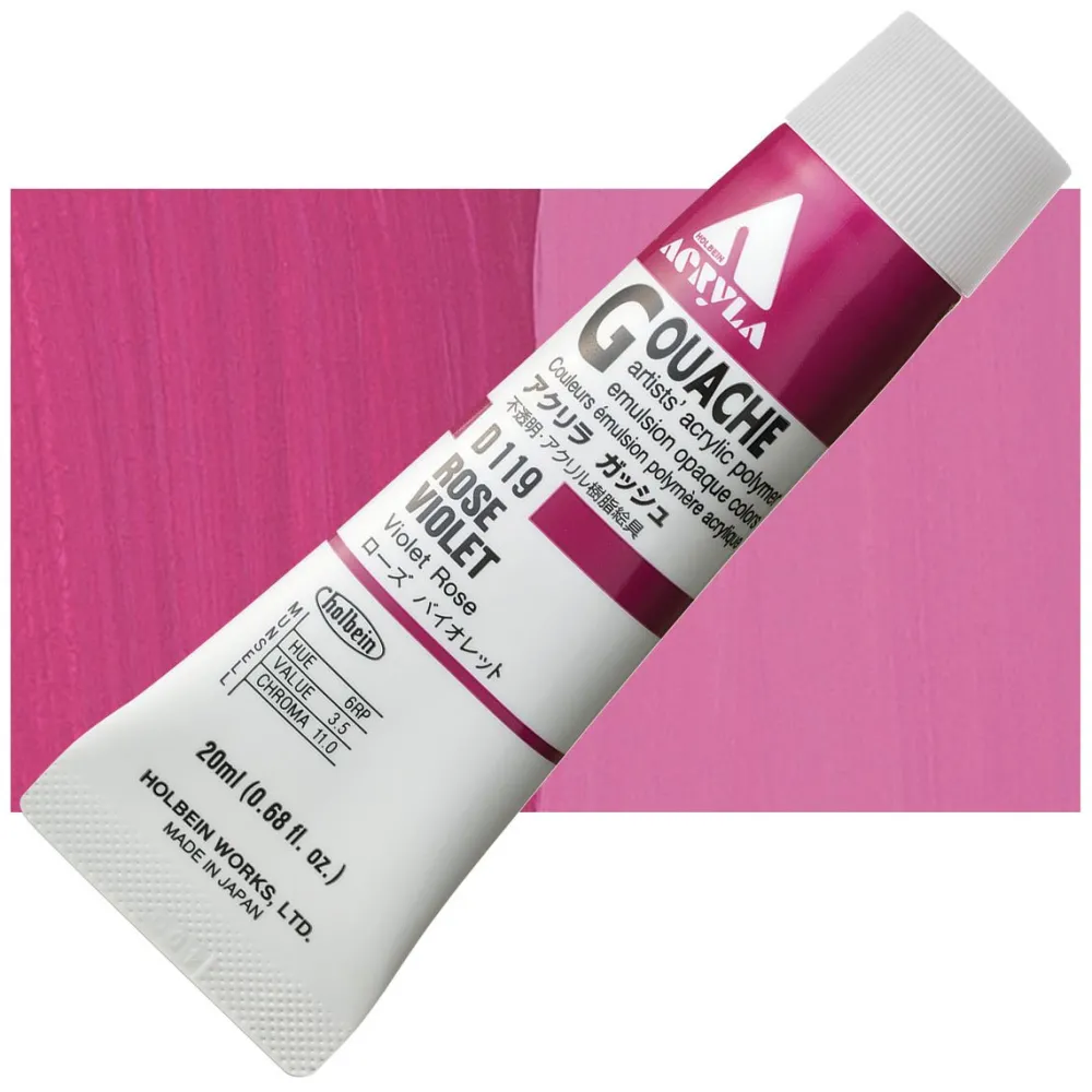Holbein Farba gwasz Acryla Gouache - - Rose Violet, 20 ml