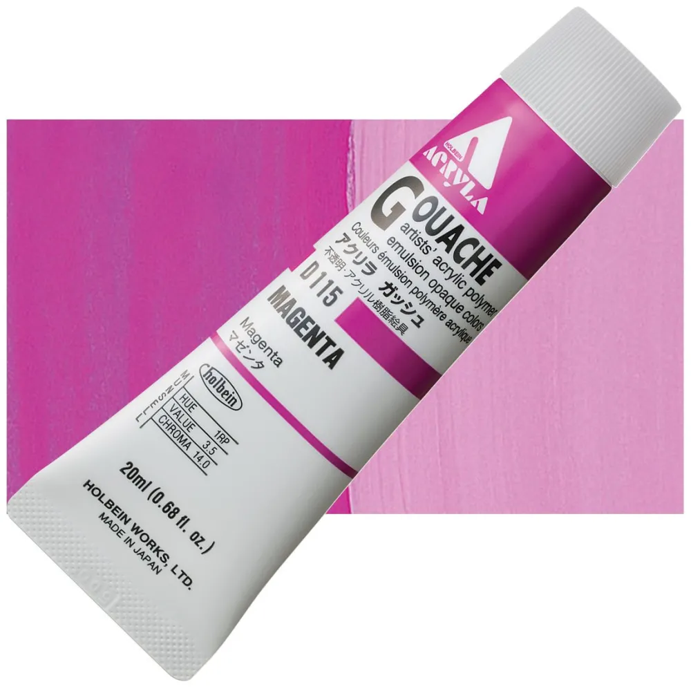 Holbein Farba gwasz Acryla Gouache - - Magenta, 20 ml