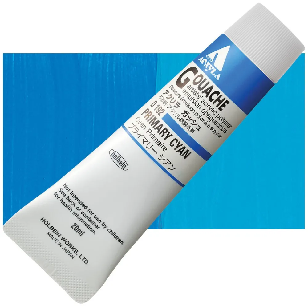 Holbein Farba gwasz Acryla Gouache - - Primary Cyan, 20 ml > Farby Gwasze I Tempery