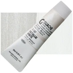 Holbein Farba gwasz Acryla Gouache - - Metallic White, 20 ml