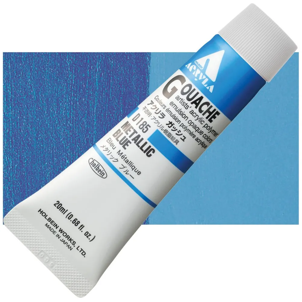 Holbein Farba gwasz Acryla Gouache - - Metallic Blue, 20 ml