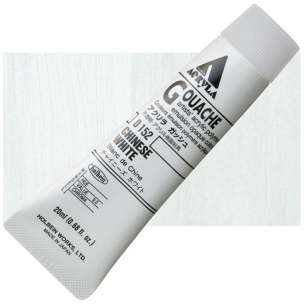 Holbein Farba gwasz Acryla Gouache - - Titanium White, 20 ml > Farby Gwasze I Tempery