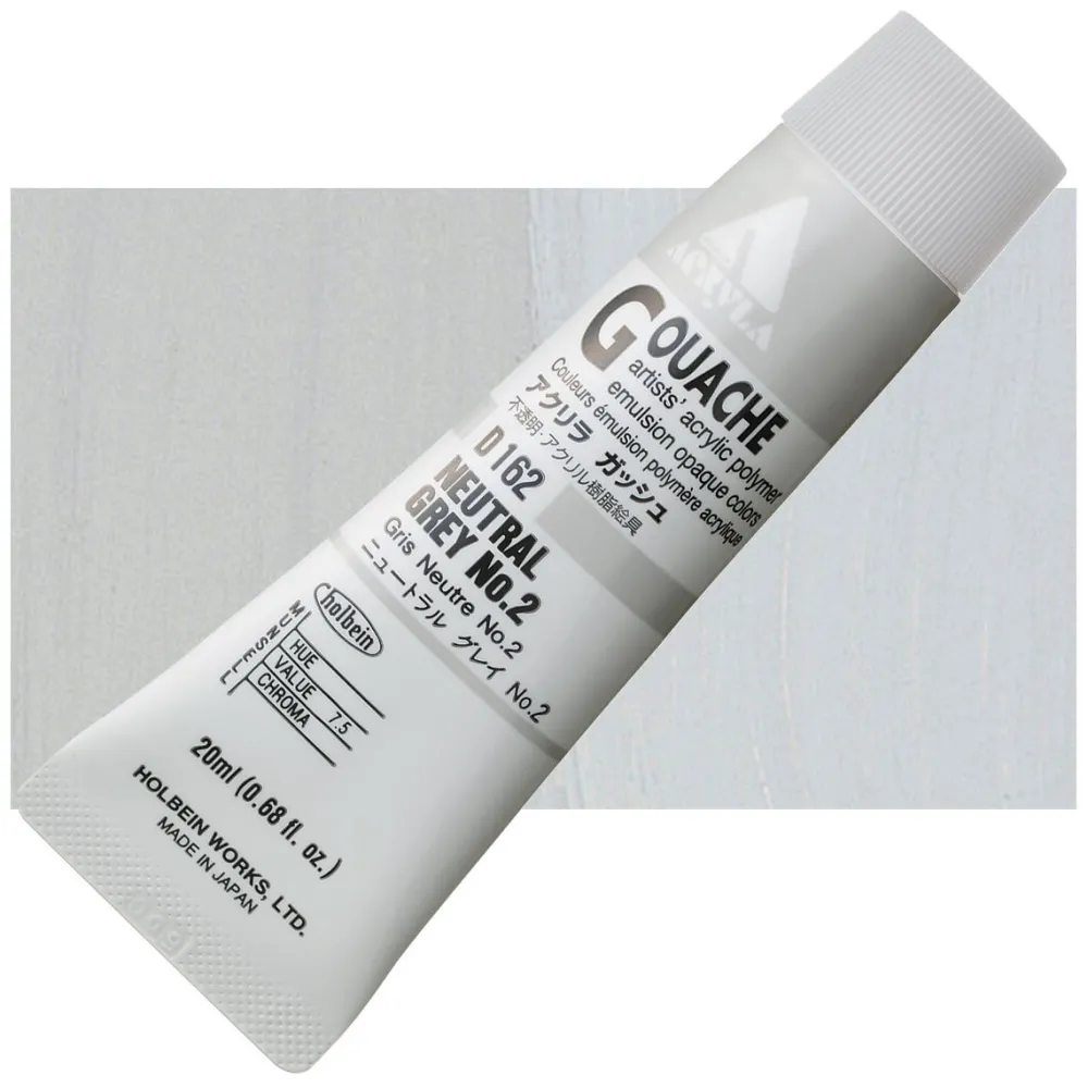 Holbein Farba gwasz Acryla Gouache - - Neutral Grey no. 2, 20 ml