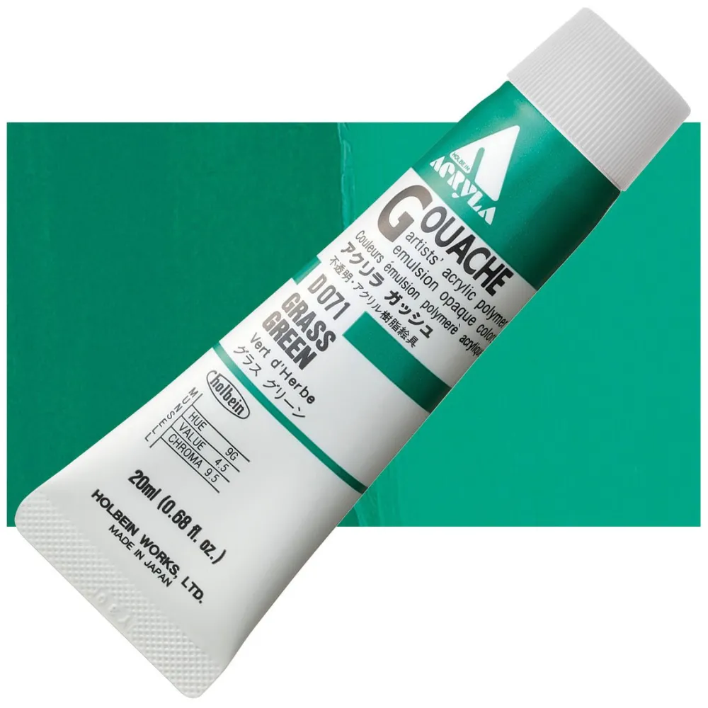 Holbein Farba gwasz Acryla Gouache - - Grass Green, 20 ml