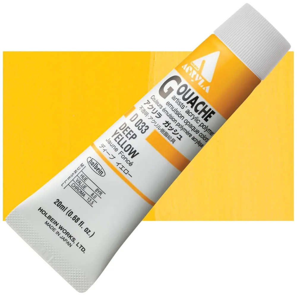 Holbein Farba gwasz Acryla Gouache - - Deep Yellow, 20 ml
