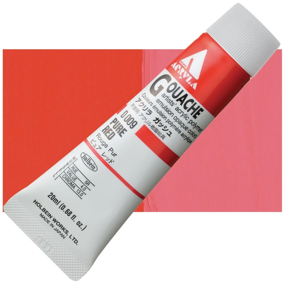 Holbein Farba gwasz Acryla Gouache - - Pure Red, 20 ml