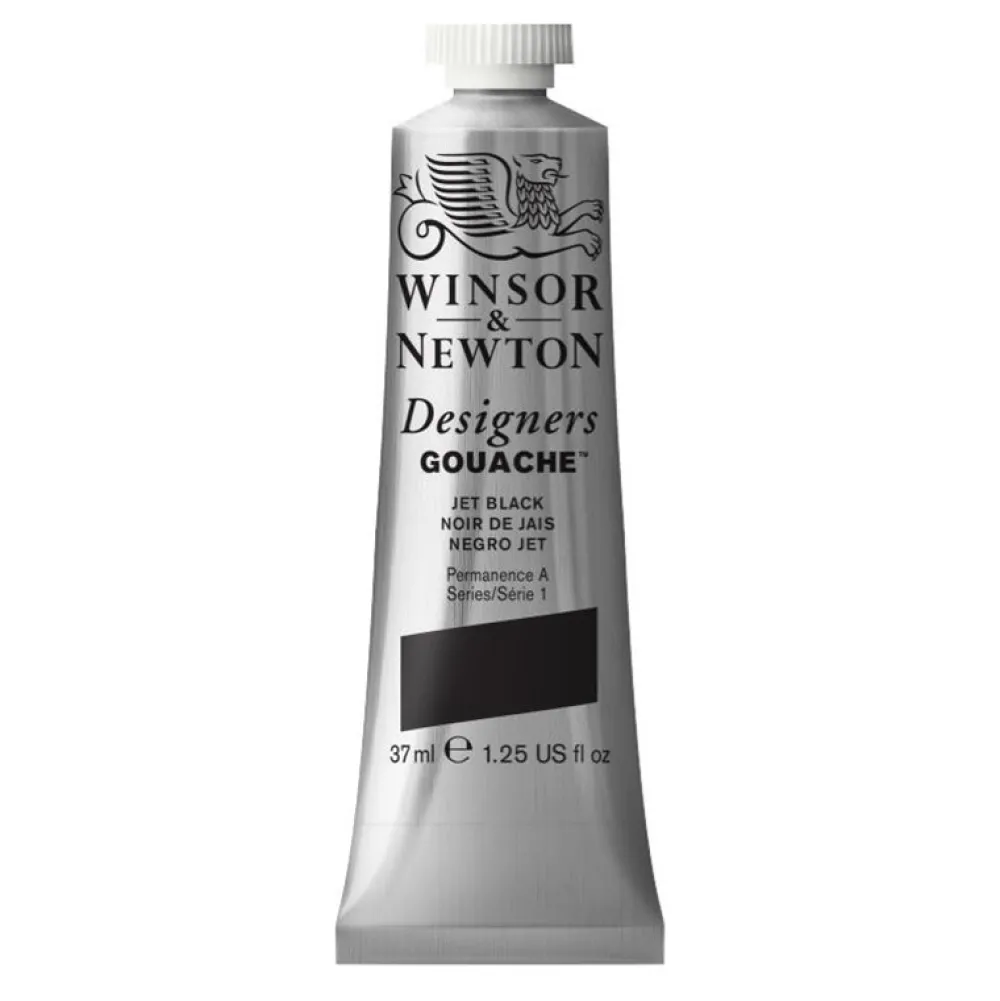 Winsor & Newton Farba gwasz Designers Gouache - - Jet Black, 37 ml
