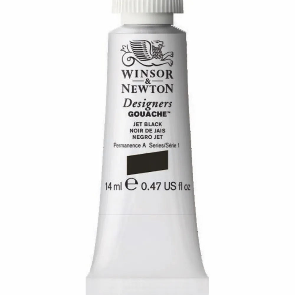 Winsor & Newton Farba gwasz Designers Gouache - - Jet Black, 14 ml