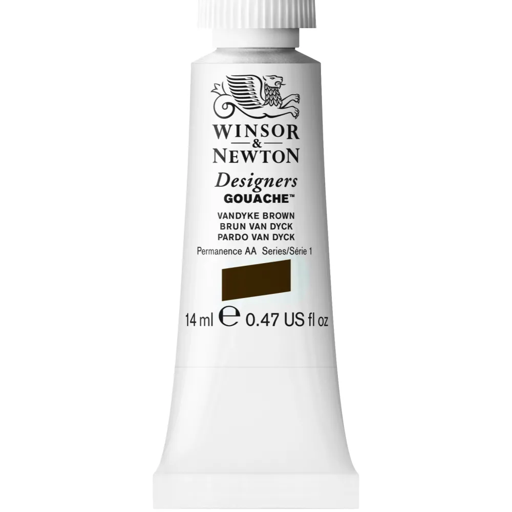 Winsor & Newton Farba gwasz Designers Gouache - - Vandyke Brown, 14 ml