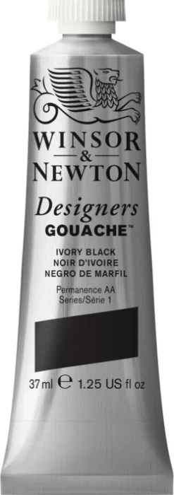Winsor & Newton Farba gwasz Designers Gouache - - Ivory Black, 37 ml