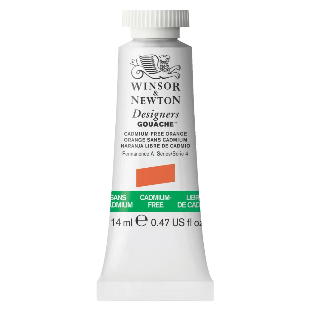 Winsor & Newton Farba gwasz Designers Gouache - - Cadmium Free Orange, 14 ml