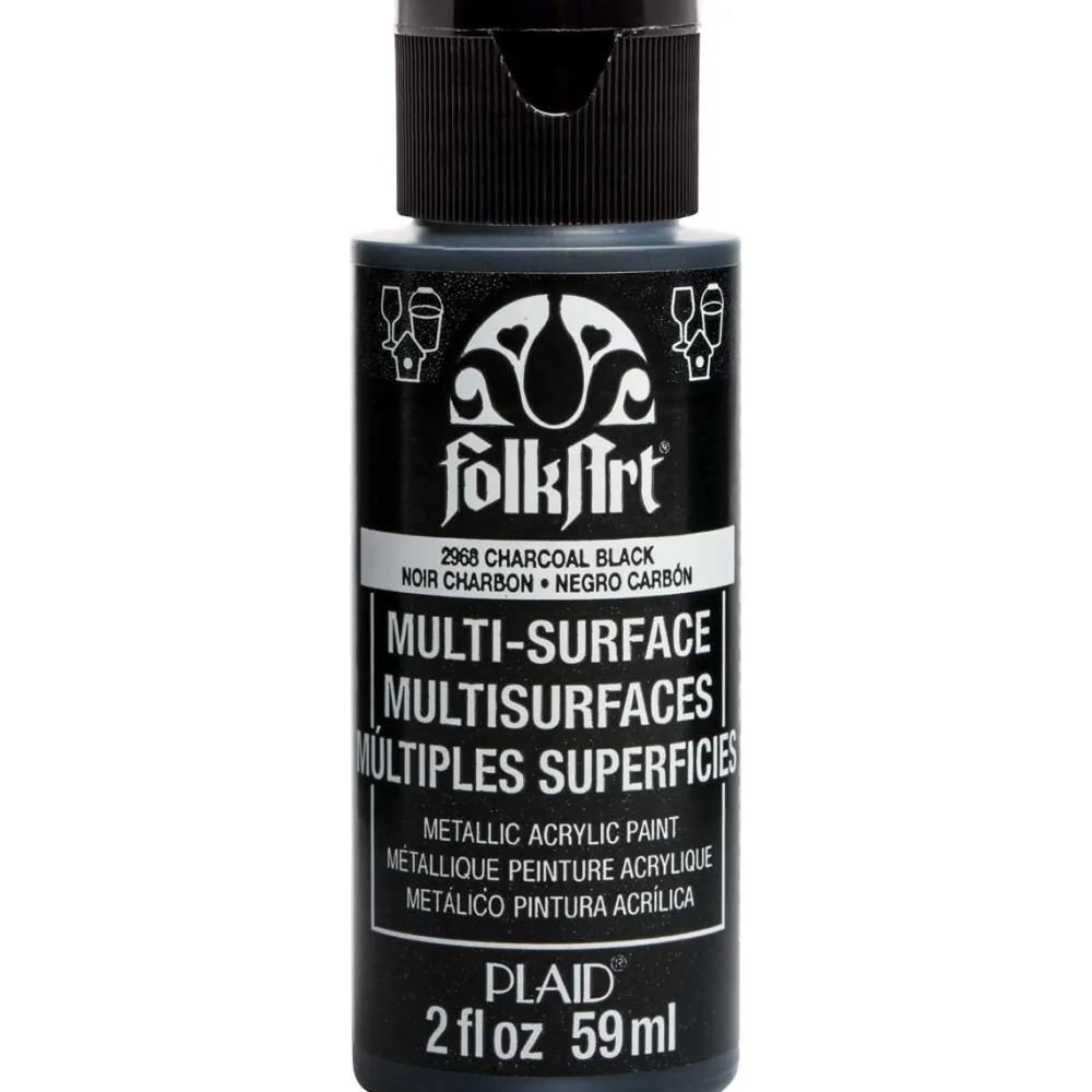FolkArt Farba metaliczna Multi-Surface - - Charcoal Black, 59 ml
