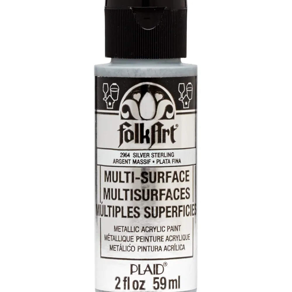 FolkArt Farba metaliczna Multi-Surface - - Sterling Silver, 59 ml