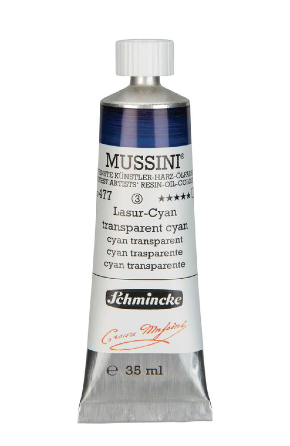 Schmincke Farba olejna Mussini - - 477, Transparent Cyan, 35 ml