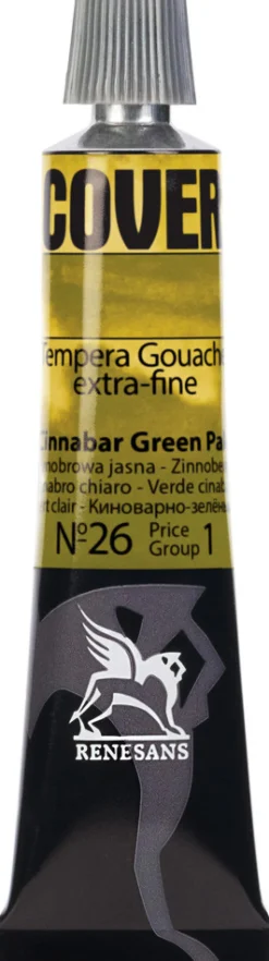 Renesans Farba Tempera Cover - - 26, zieleń cynobrowa jasna, 20 ml