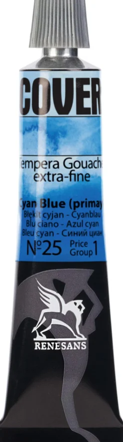 Renesans Farba Tempera Cover - - 25, błękit cyjan, 20 ml