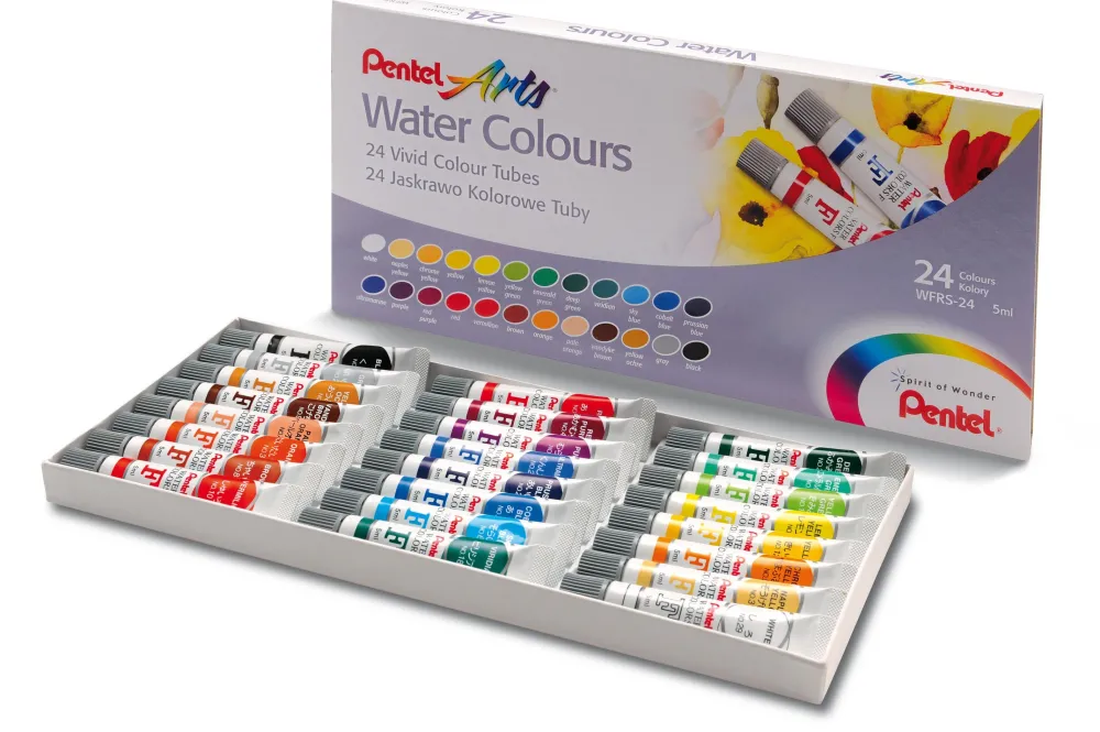 Pentel Farby akwarelowe w tubkach - - 24 x 5 ml