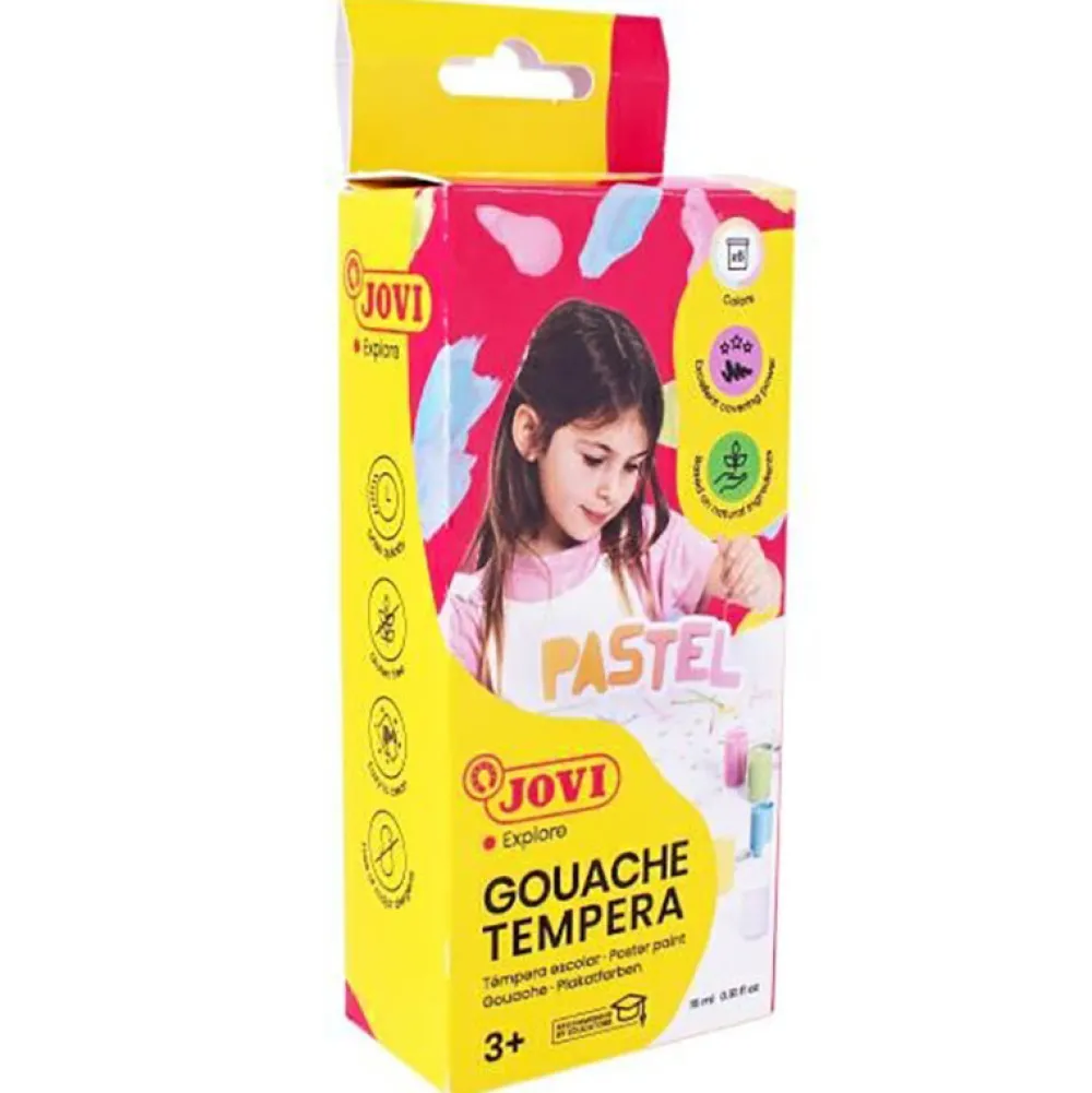 Jovi Farby plakatowe dla dzieci Pastel - - 6 kolorów x 15 ml > Farby Plakatowe