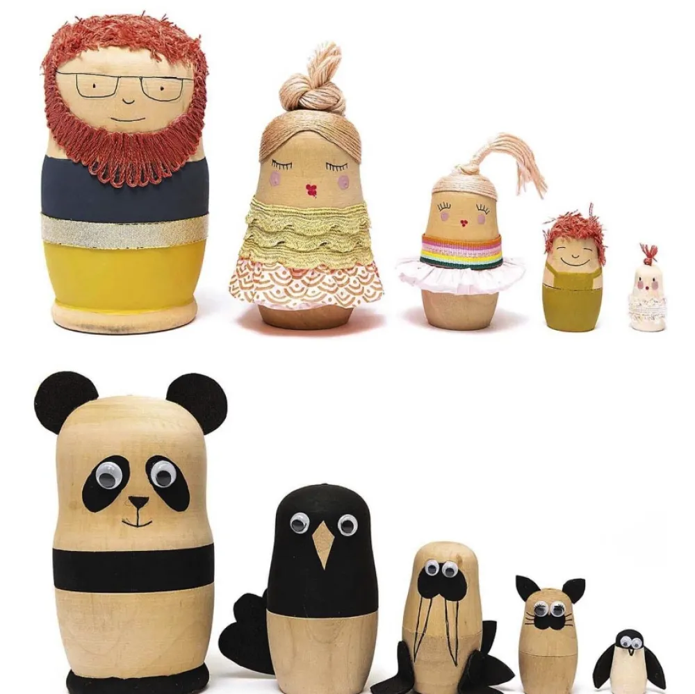 Rico Design Figurki drewniane Matrioszka - - 5 szt. > Drewniane