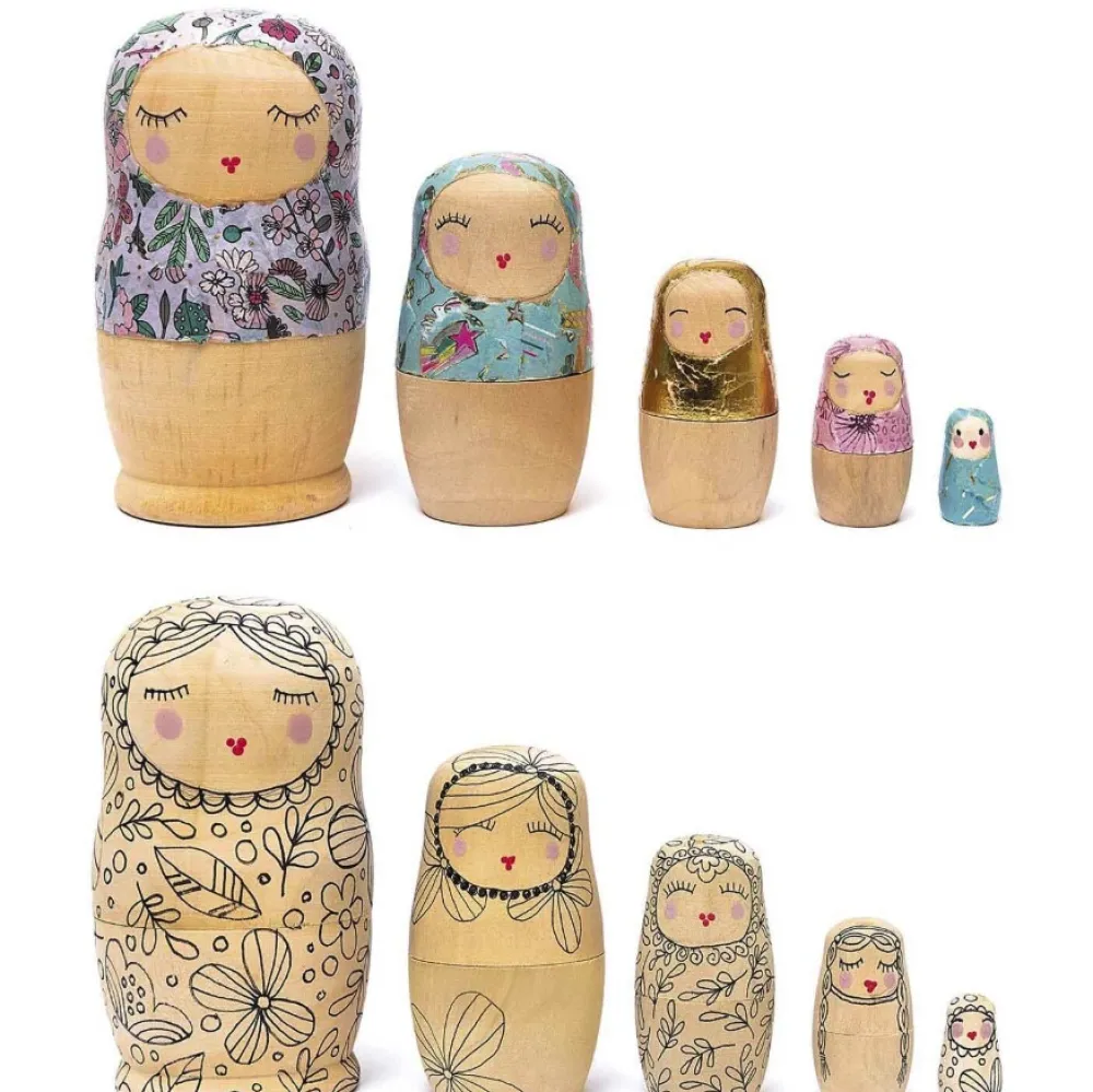 Rico Design Figurki drewniane Matrioszka - - 5 szt. > Drewniane